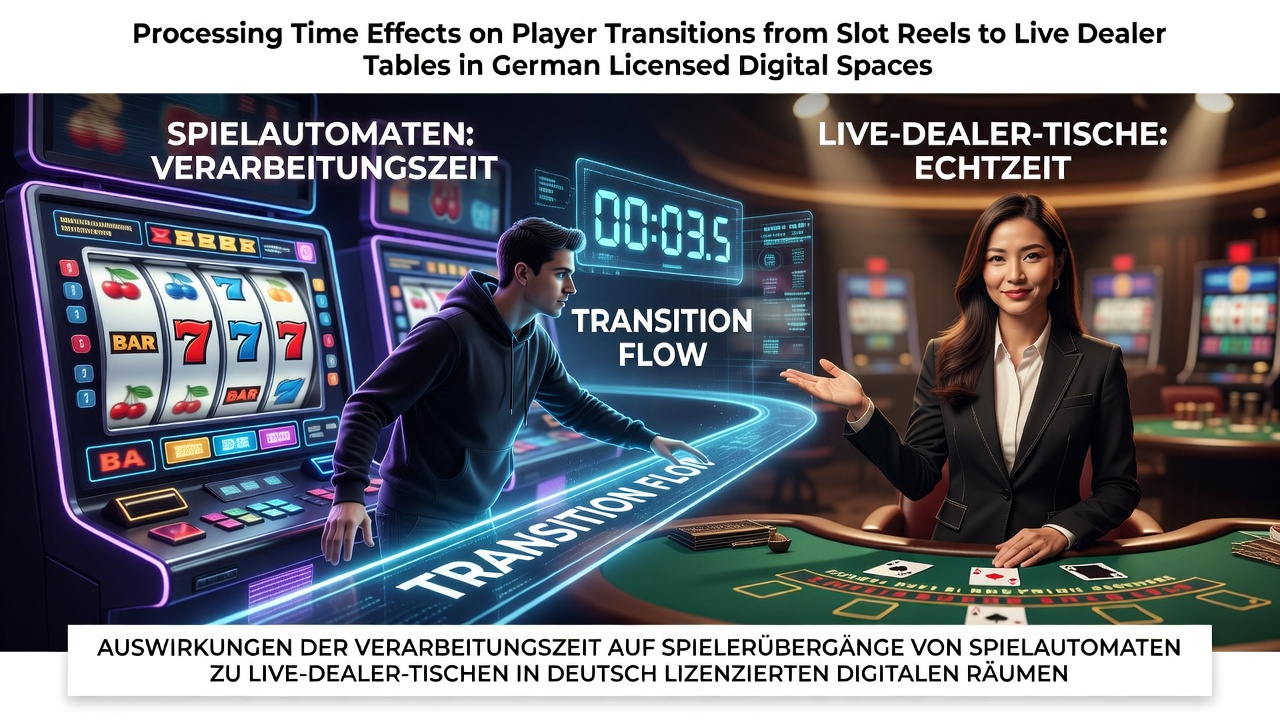 Grafik zeigt Verarbeitungszeiten bei Übergängen zwischen Slots und Live-Tischen in deutschen Online-Casinos