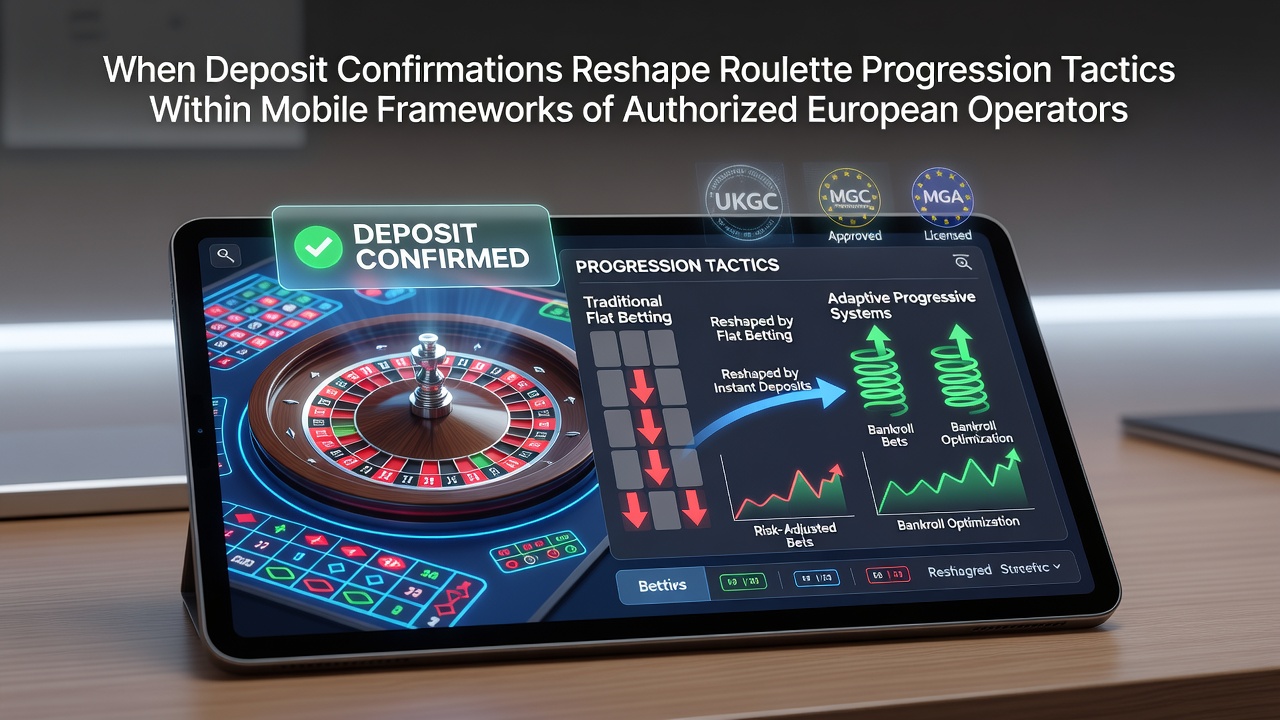 Mobile Roulette-Schnittstelle mit Einzahlungsbestätigung und Progressionsanzeige